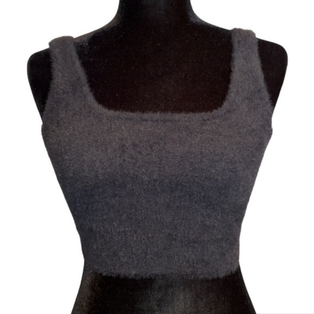 Babaton Cropped Textured “Fuzzy” Top